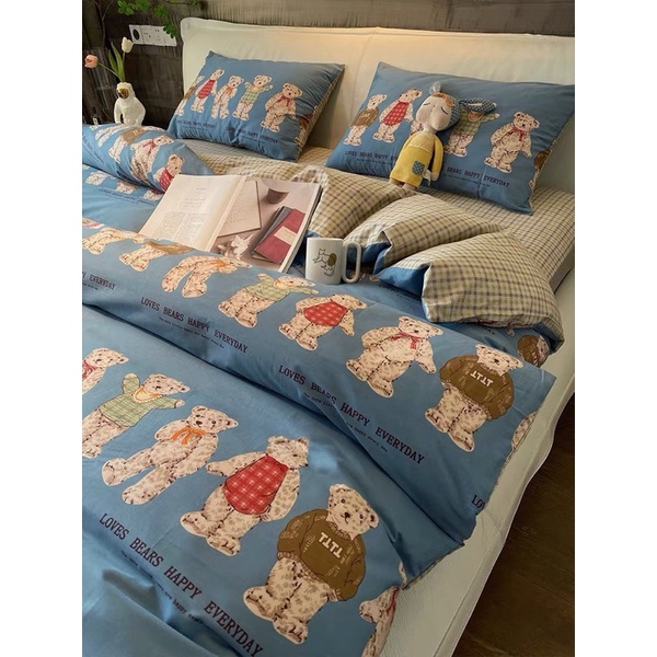 Bộ Chăn Ga Gối Cotton living Nhập Khẩu Hàn Quốc