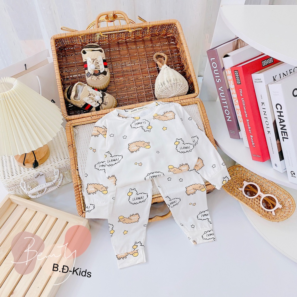 Bộ dài tay thu đông cho bé hàng minkymom thun lạnh loại 1 bao chất đổi trả lỗi miễn phí do nhà sản xuất quần áo trẻ em