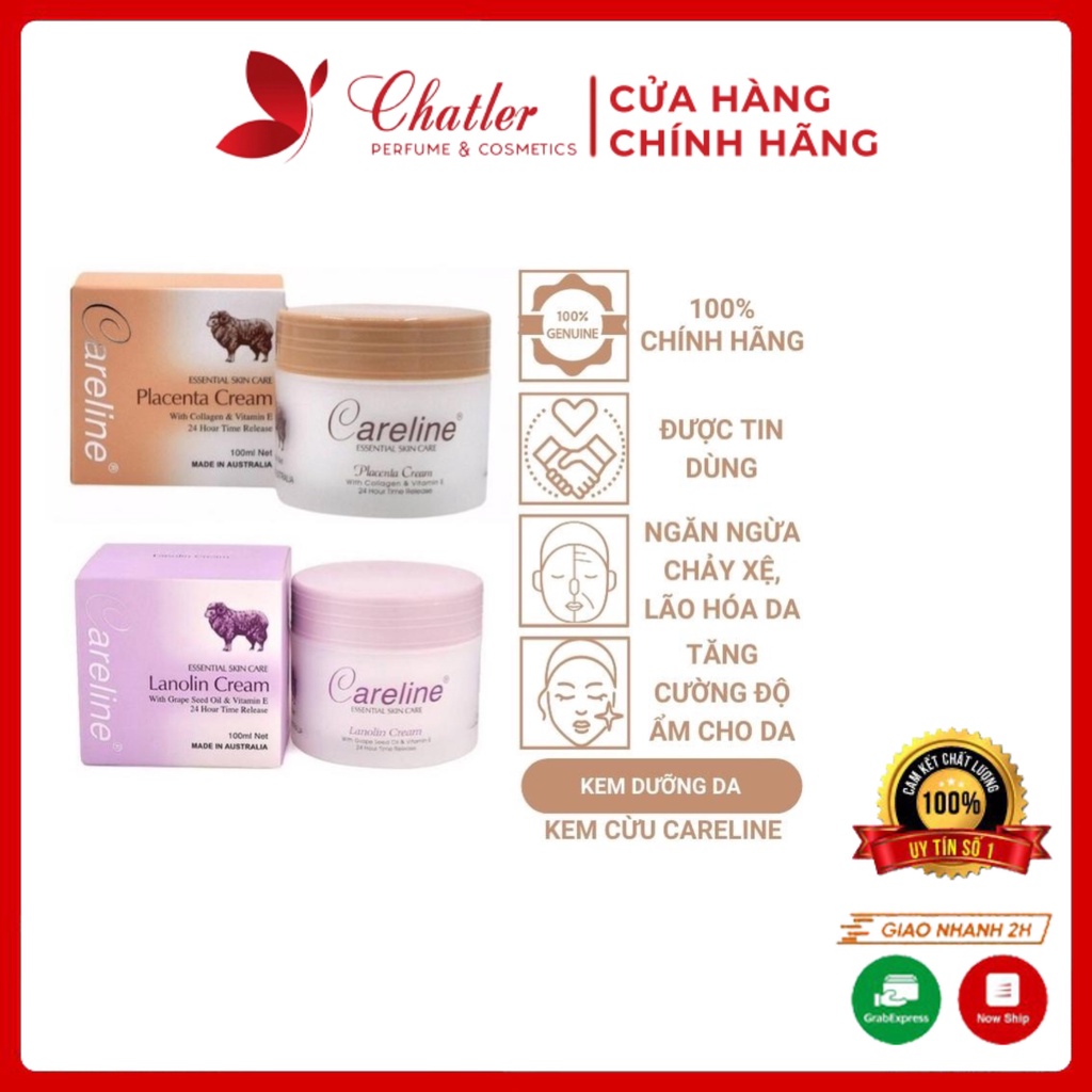 Kem Cừu Careline Dưỡng Da của Úc 100ml , kem dưỡng da cừu Careline