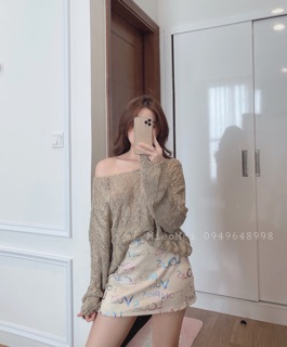 Áo Len trễ Và chân váy