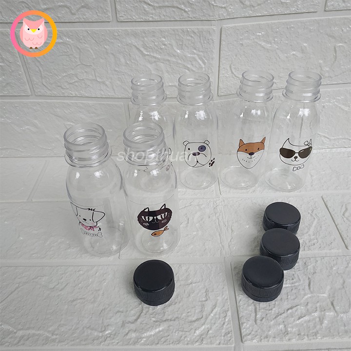 Chai nhựa PET 120ml Tròn Dán Decal Hình Thú | BigBuy360 - bigbuy360.vn