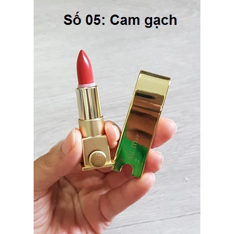 Son lì Su:m 37 Losec Summa Elixir Golden Lipstick (Mini 1.3g) màu cam gạch và hồng san hô