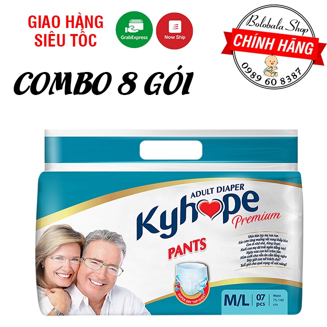 Combo 8 gói Tã quần người lớn KYHOPE M/L 7 miếng