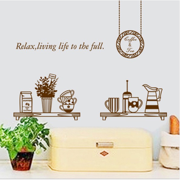 Decal trang trí tường - Coffee &amp; Tea trang trí nhà bếp