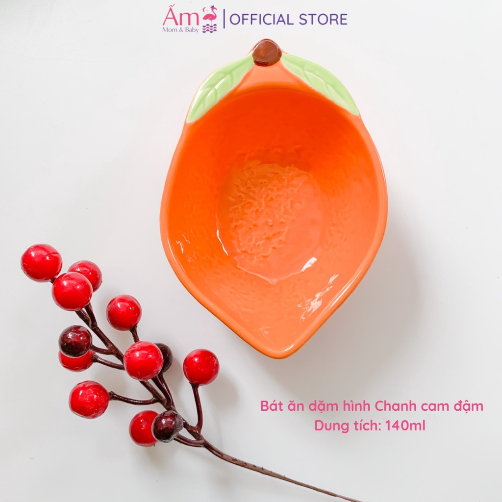 Bát Ăn Dặm Cho Bé  Bằng Sứ Hình Quả Chanh Nhiều Màu Sắc Ấm Baby Chịu Được Nhiệt Độ Cao Ấm Gift Decor