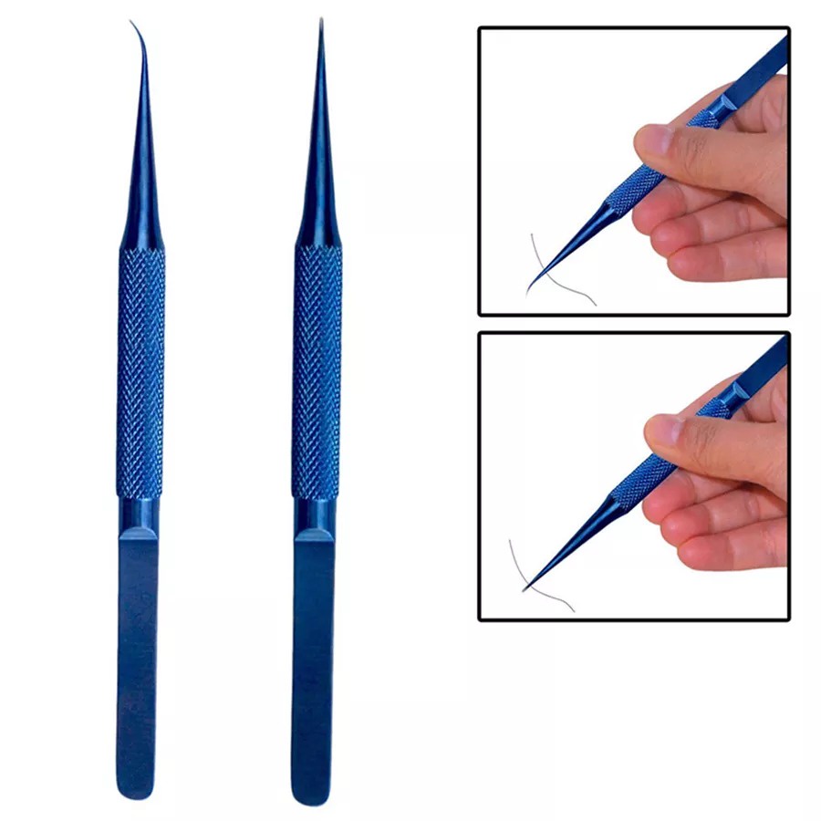 Panh nhíp titan RUIQI (đầu thẳng, đầu cong) XANH ĐẬM