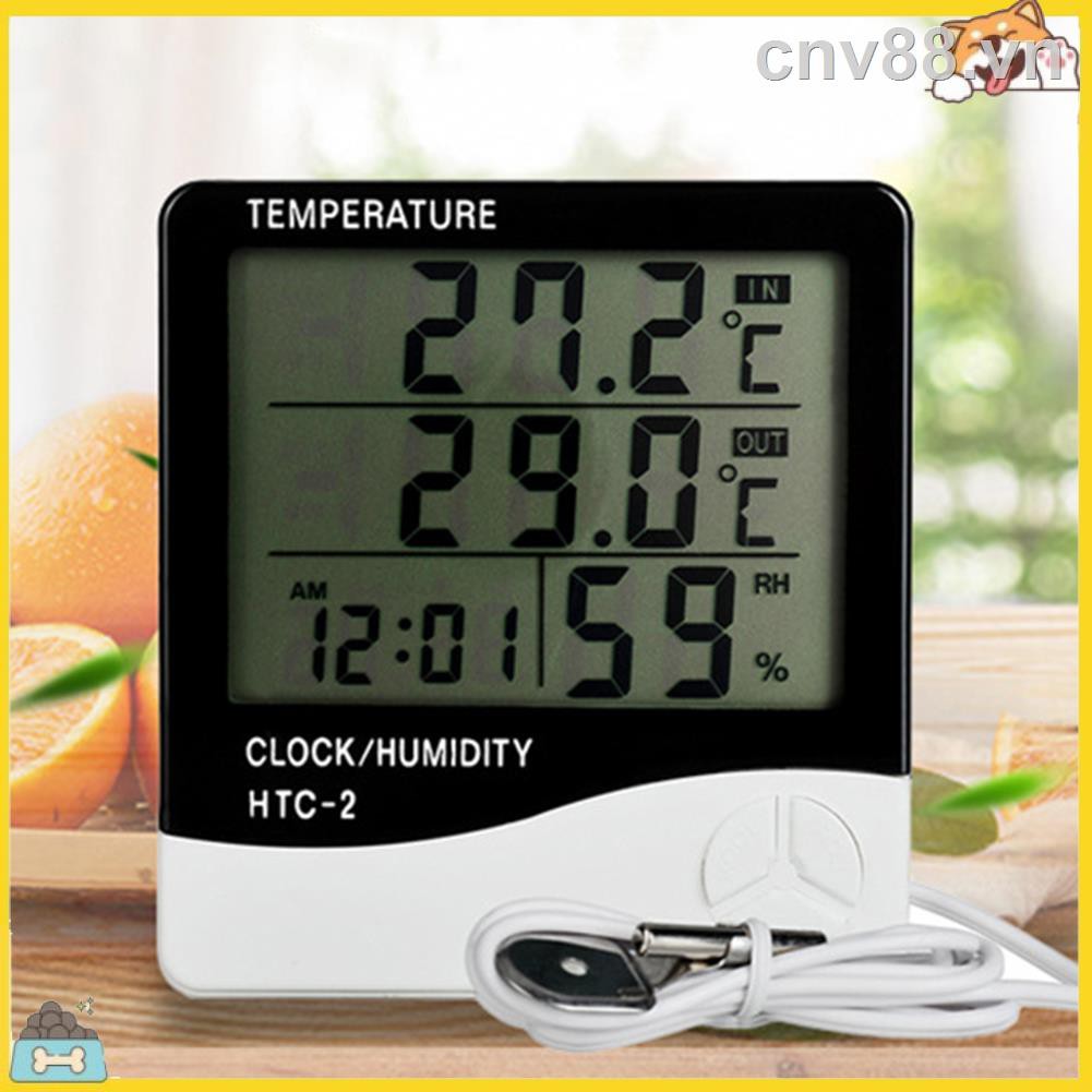 ☾Set máy đo nhiệt độ ẩm kỹ thuật số có màn hình LCD và phụ kiện