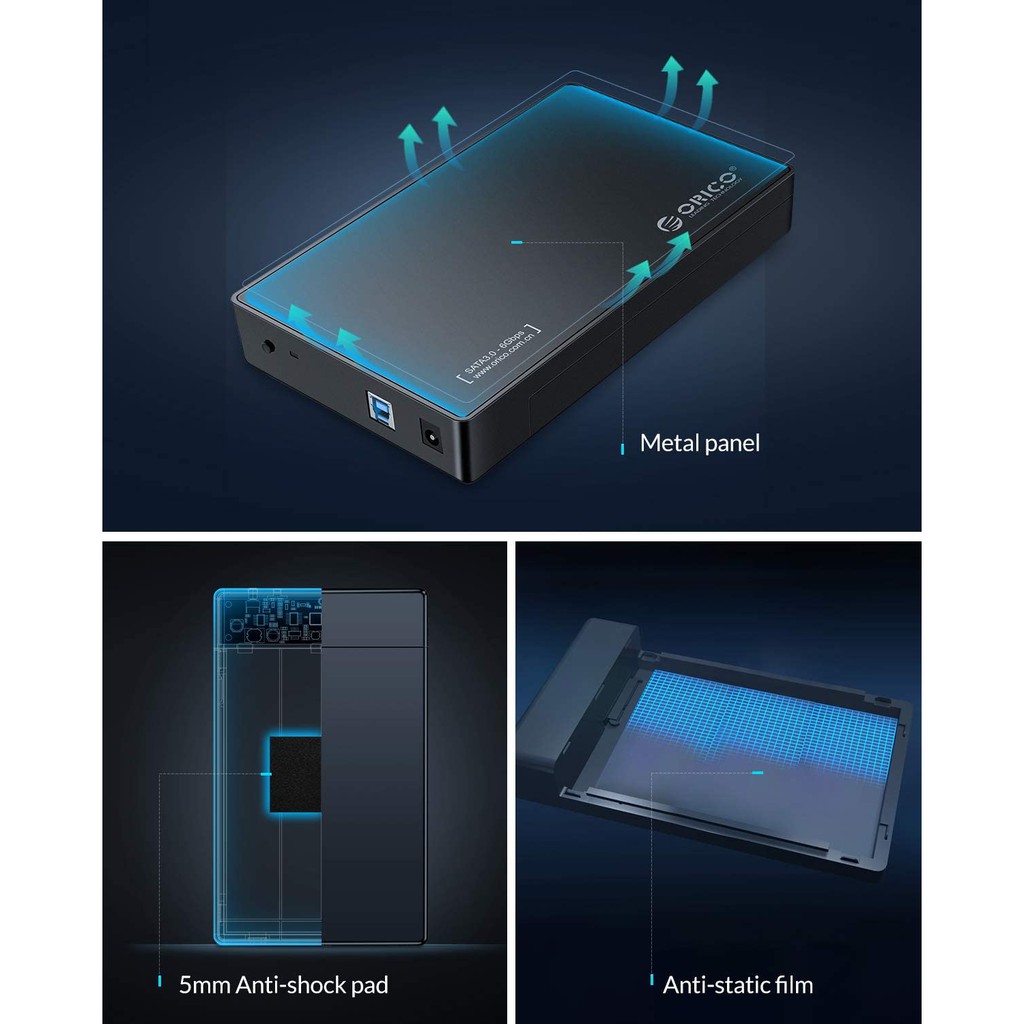 Hộp Đựng Ổ Cứng Orico 3588C3 SSD 3.5Inch Từ Cổng Sata Sang Cổng USB 3.0 / USB 3.1 Thế Hệ 1 Type C Tiện Dụng | BigBuy360 - bigbuy360.vn