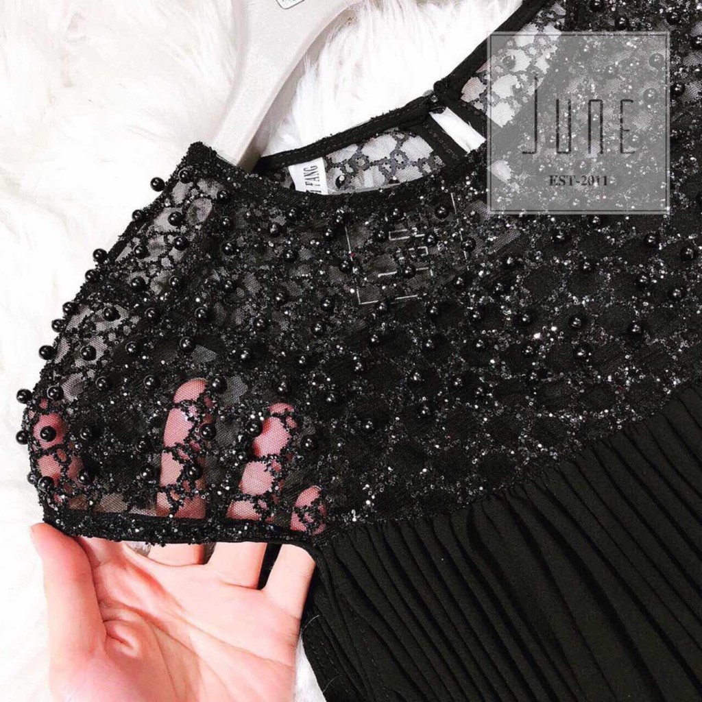 (bỏ sỉ) Đầm suông đen dập li kết hạt sang trọng bầu bì măc này đi tiệc xinh cực kỳ ạ, đẹp y hình MÃ 1F06085285 | BigBuy360 - bigbuy360.vn