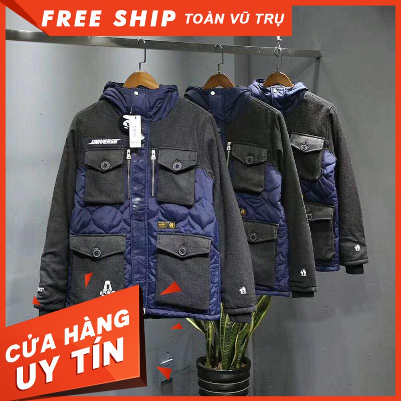 Áo Khoác Nam Nữ Trần Bông AAPE Parka Jacket