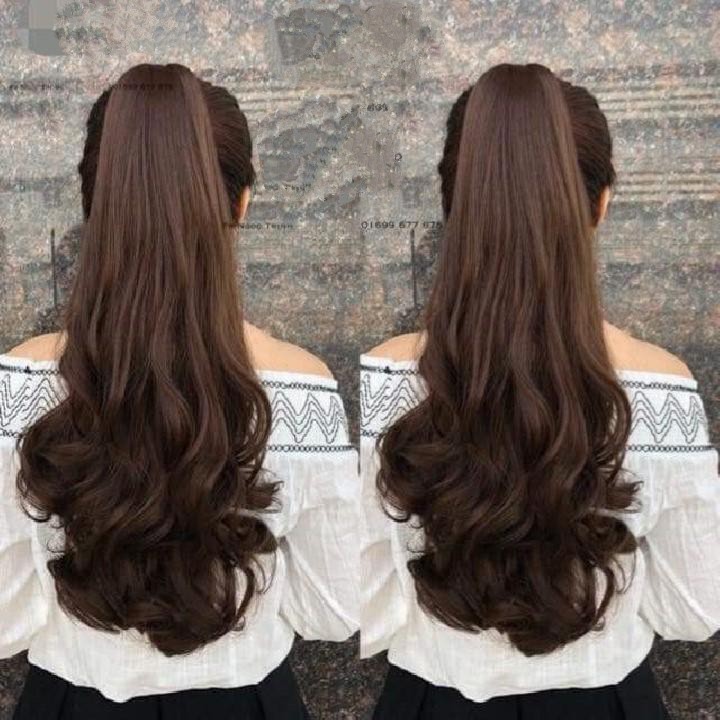 Tóc giả nữ ngoặm xoăn dài, tóc kẹp