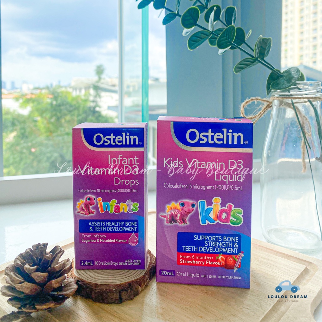 Vitamin D3 Ostelin Úc Kids Liquid / Drops dạng lỏng/giọt cho bé từ sơ sinh [BAY AIR]