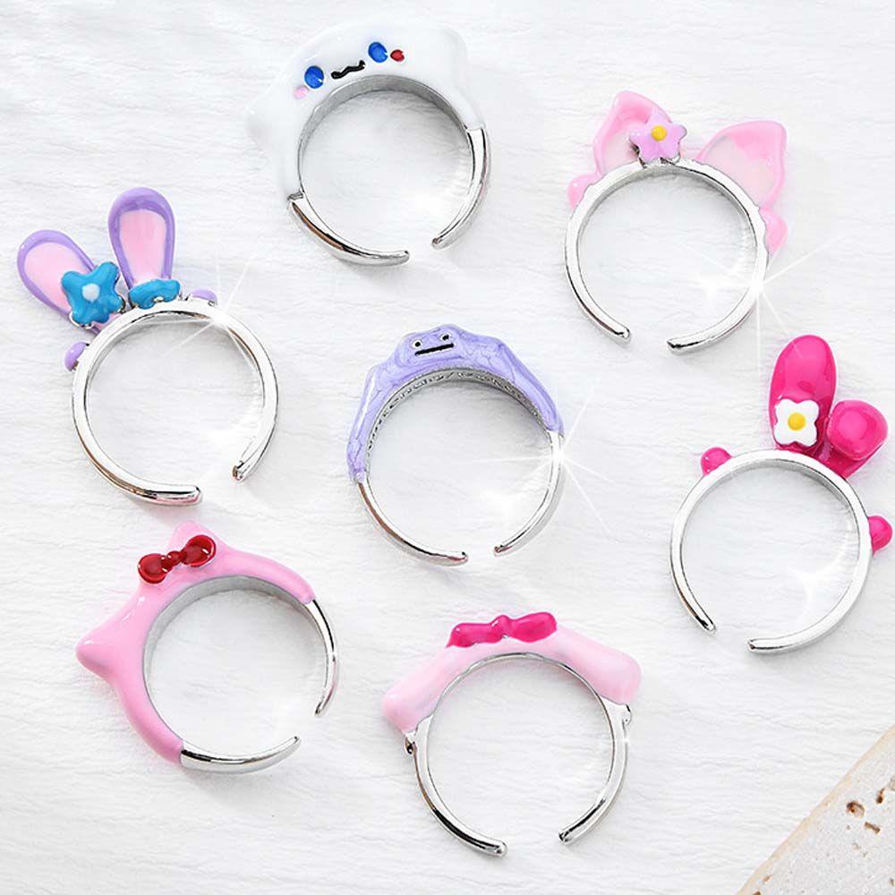 Nhẫn Hở Hình Tai Thỏ Hoạt Hình Đáng Yêu Trang sức Thời trang Cá Tính Hàn Quốc