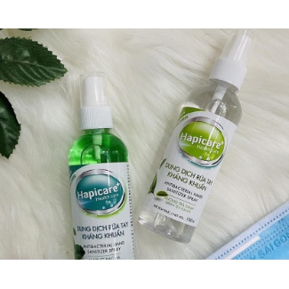 Dung Dịch Rửa tay Hapicare hương Trà xanh,Bạc hà (chai xịt mini 100ml và chai lớn xịt khuẩn 500ml)