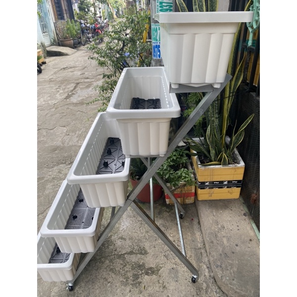Kệ thông minh 5 tẩng trồng hoa cay cảnh và rau sạch , không gồm Chậu