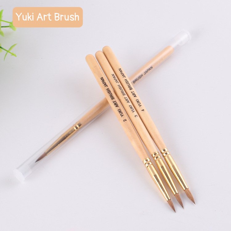 Cọ Làm Hoa Đầu Tròn Yuki Art Brush Japan 100% Lông Chồn Tự Nhiên Size #2 #3 #4