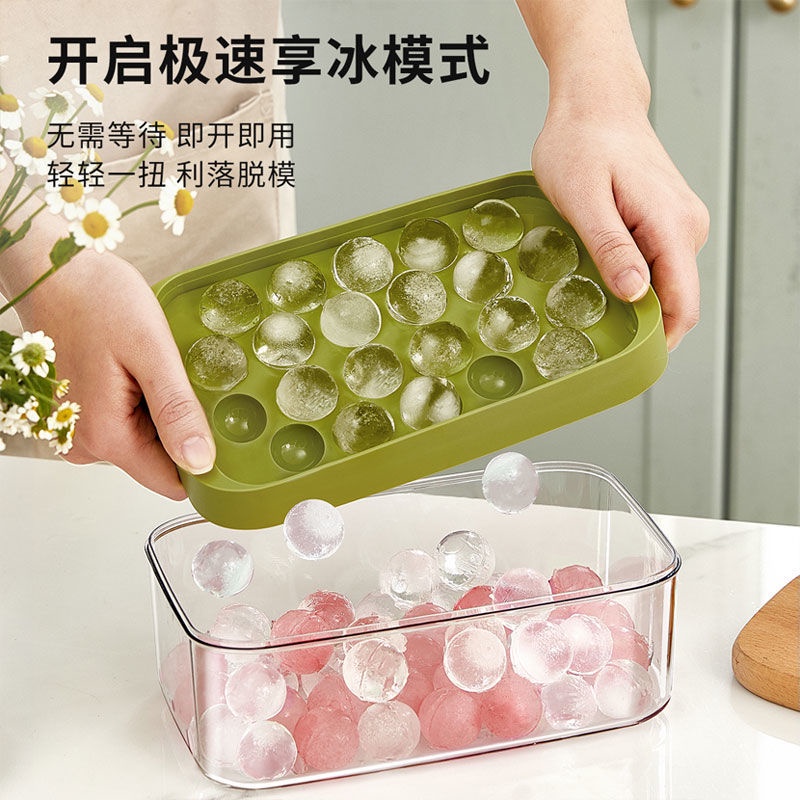 Khuôn Làm Đá Viên Hình Tròn 22 Ngăn 3D Bằng Nhựa Tiện Dụng Cho Nhà Bếp/Quán Bar DIY