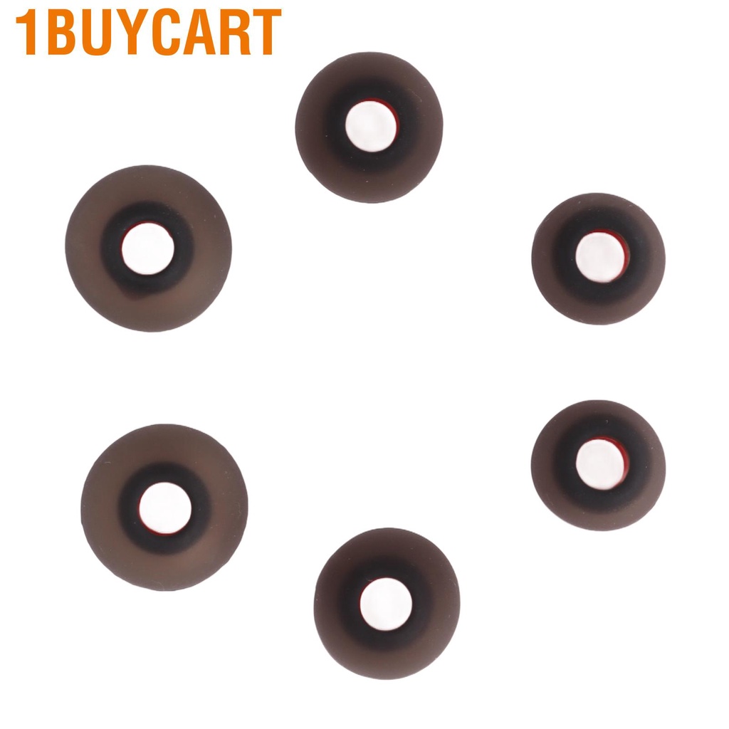 1buycart 6pcs Silicone Eartips Gray Red Noise Reduction Comfortable Replacement Earplugs for Philips Jaybird X4 X3 X2 X
