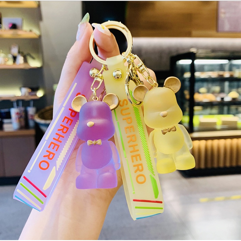 Móc khóa hình chú chó bulldog dễ thương, móc chìa khoá keychain cún dog nhiều màu