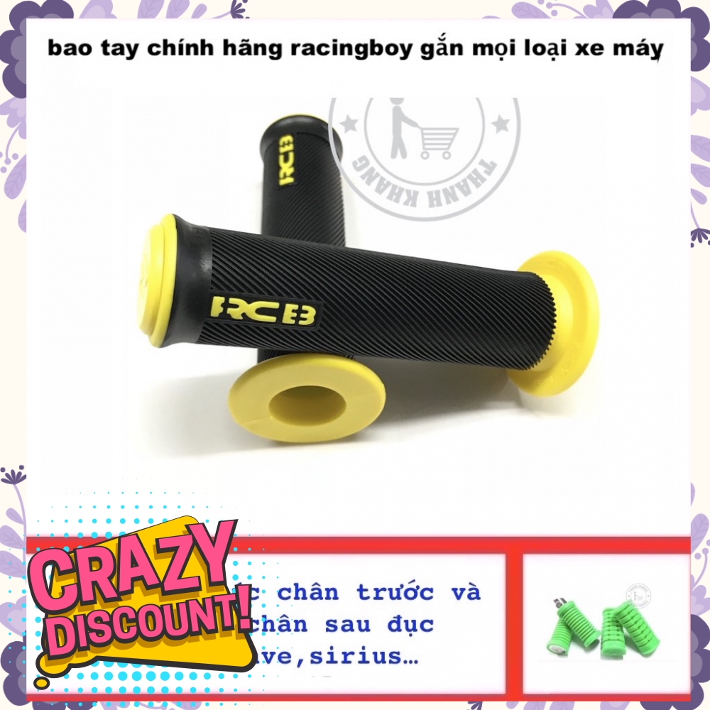 Bao tay chính hãng RACINGBOY gắn mọi xe máy,tặng gác chân trước sau dr,wave,sirius xanh lá 006001266 006000571 006000576