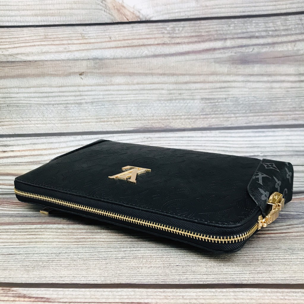 Ví da thời trang kẹp nách cầm tay LV khóa số bảo mật cao cấp clutch Yume sang chảnh fullbox L.V500