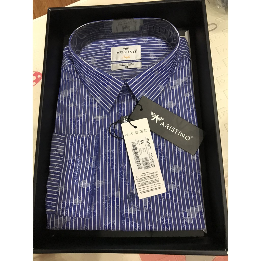 Áo sơ mi dài tay ARISTINO  sợi sồi, họa tiết trẻ trung  from slim tà lượn ALS35707