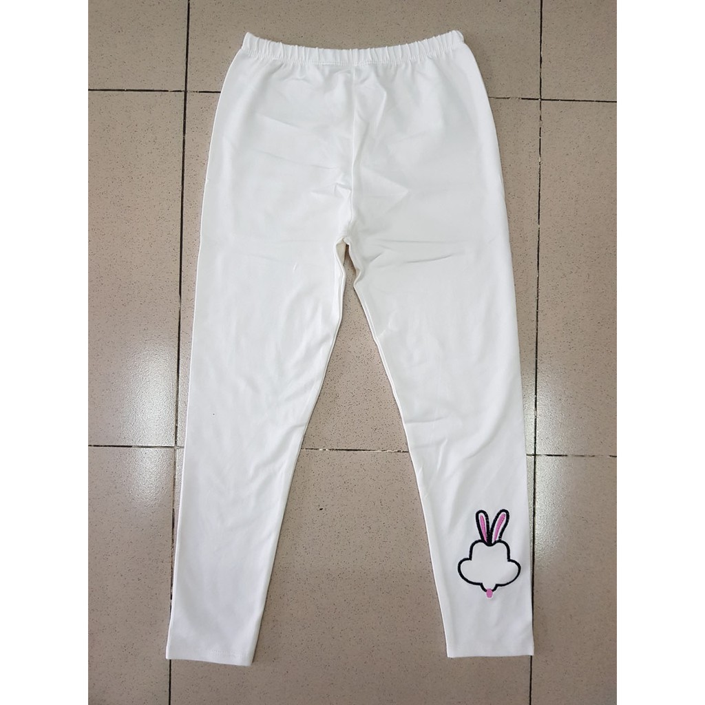 Quần legging dài bé gái thêu thỏ size đại