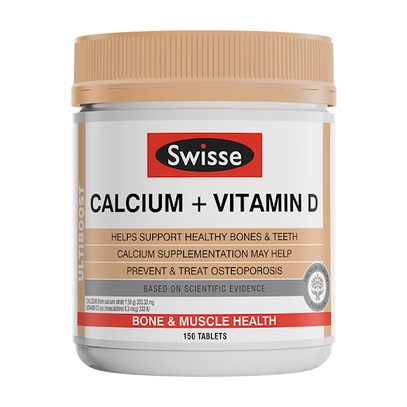 Viên uống bổ sung Canxi chống loãng xương Swisse Calcium + Vitamin D Úc