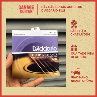 Dây đàn kim loại rất tốt dành cho đàn guitar acoustic d’addarió ej26- hàng chính hãng - garage guitar