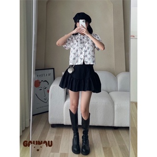 Áo blouse hoa nhí chéo tà [Gau Nau]
