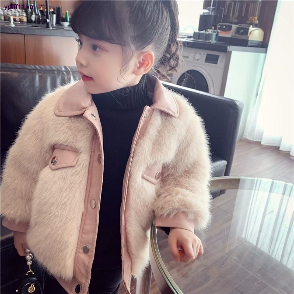 Áo khoác cotton giả lông cáo dày ấm áp phong cách Hàn Quốc thời trang 2021 mới cho bé gái