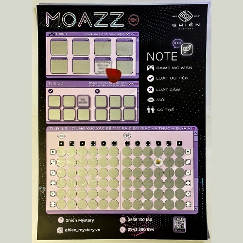 Bảng game "MOAZZ" - Drinking game Bad Bed dành cho cặp đôi hottrend, nâng tầm cảm xúc mãnh liệt