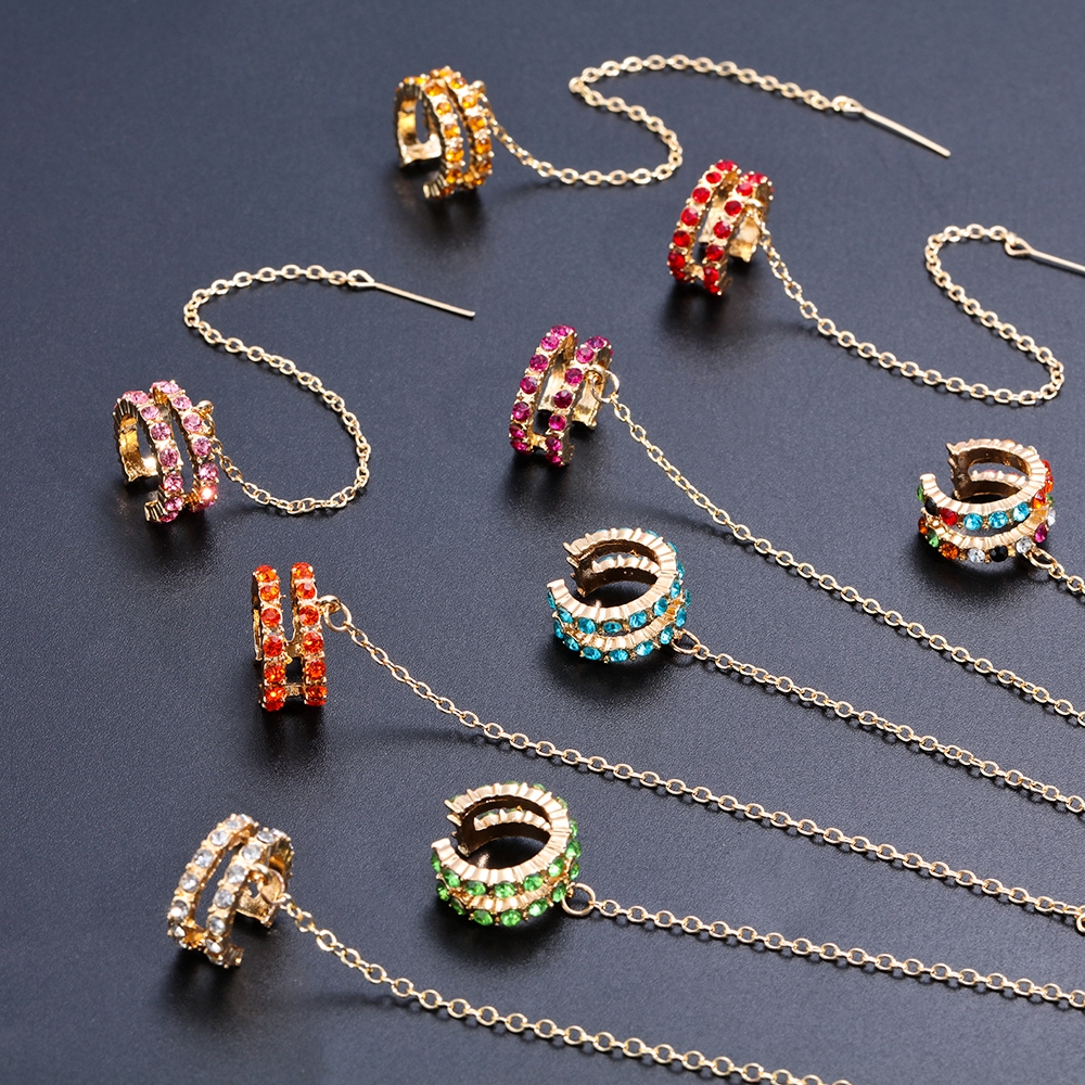 Khuyên Tai Nam Nữ Mạ Bạc Đính Đá Thời Trang