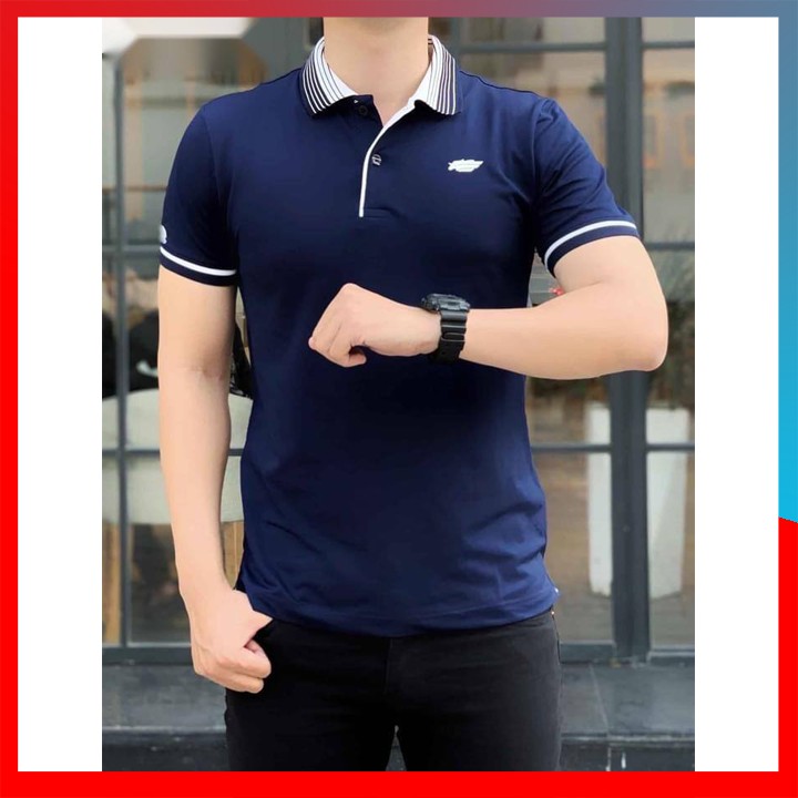 Áo Thun Nam 🌞FREESHIP – HÀNG CHẤT🌞 Cổ Bẻ Tay Ngắn Phối Sọc Bo, Thun Cá Sấu Poly Cao Cấp - GM | BigBuy360 - bigbuy360.vn