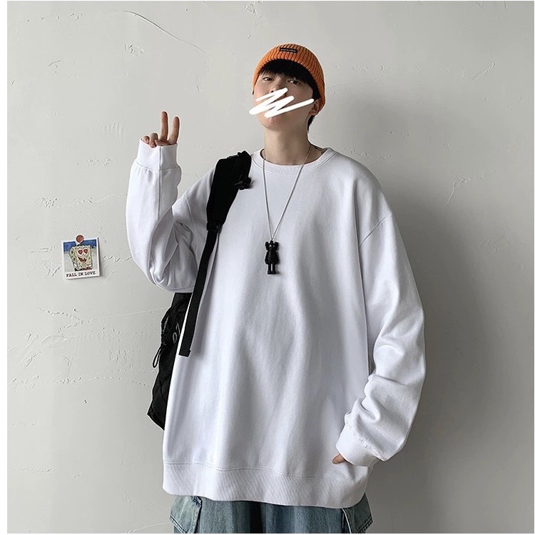 [ Mã 12FASHIONSALE1 giảm 10K đơn 50K ] Áo sweater, áo nỉ trơn 5 màu forrm rộng unisex phong cách Ulzzang | BigBuy360 - bigbuy360.vn