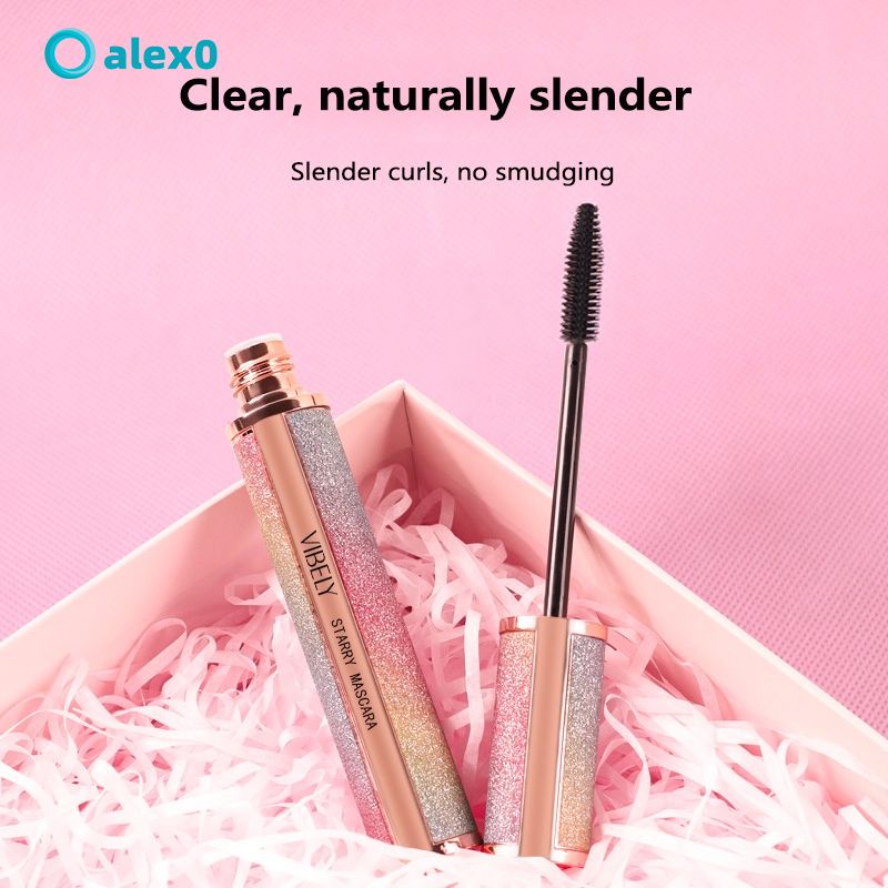 Mascara sợi tơ 4D màu đen chống thấm nước chuốt dài và cong mi
