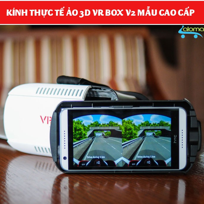 Kính thực tế ảo 3D VR Box xem phim trên điện thoại VRB-V2 thấu kính cao cấp