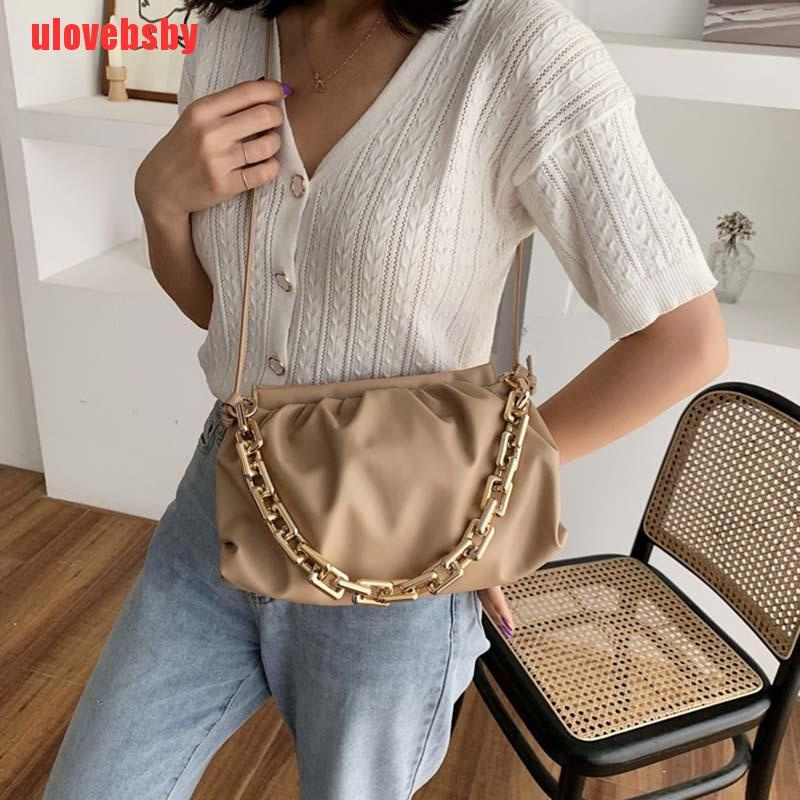 [ulovebsby]Cloud Women Bags Chain Sling Bag Shoulder Crossbody Bags Handbags Totes Bag