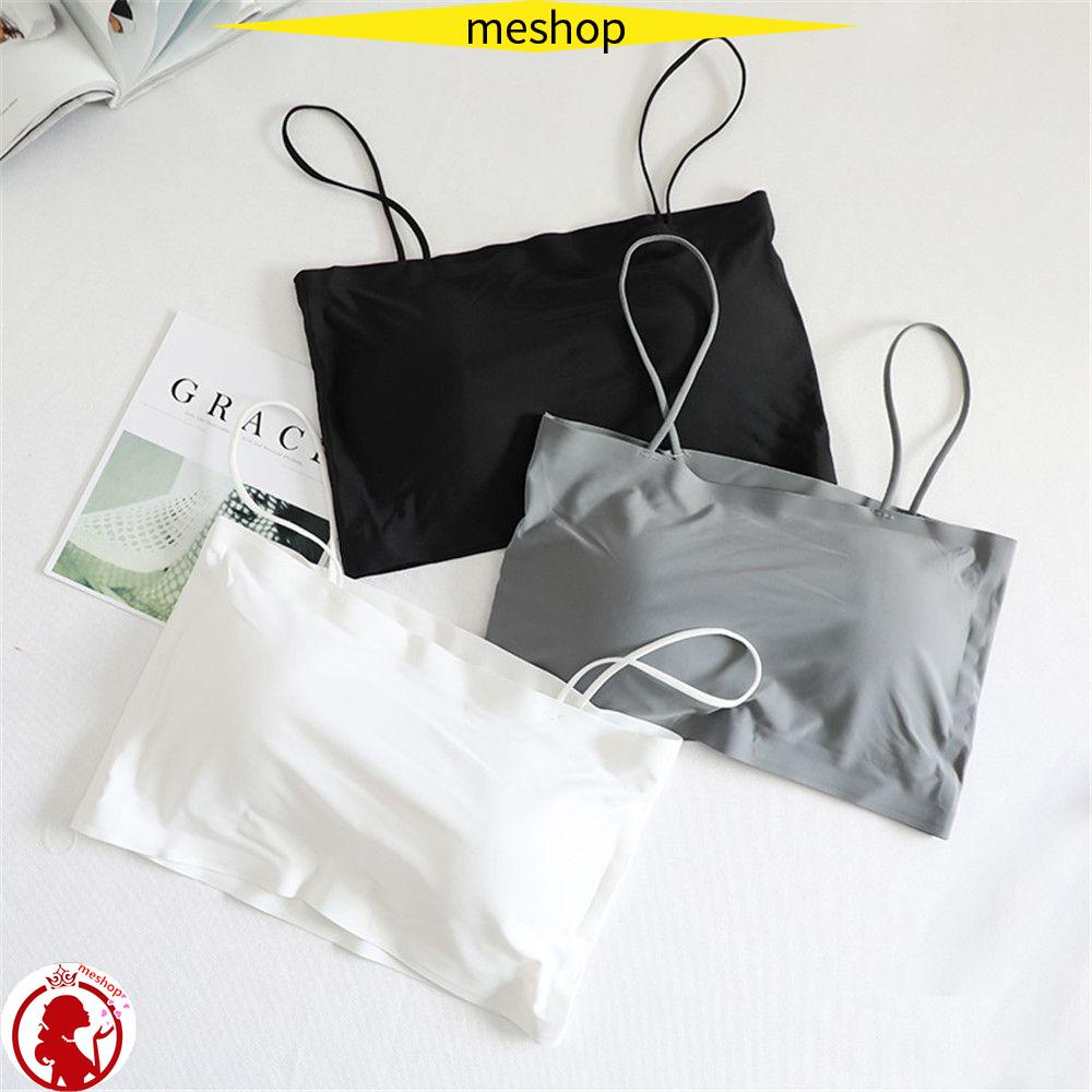 ❦ME❦ Thời trang mùa hè Áo ngực gợi cảm cho phụ nữ Đẩy lên đồ lót Lụa băng liền mạch từ Sling Nữ Ống hàng đầu 2022 Trắng Bralette Top Xe tăng