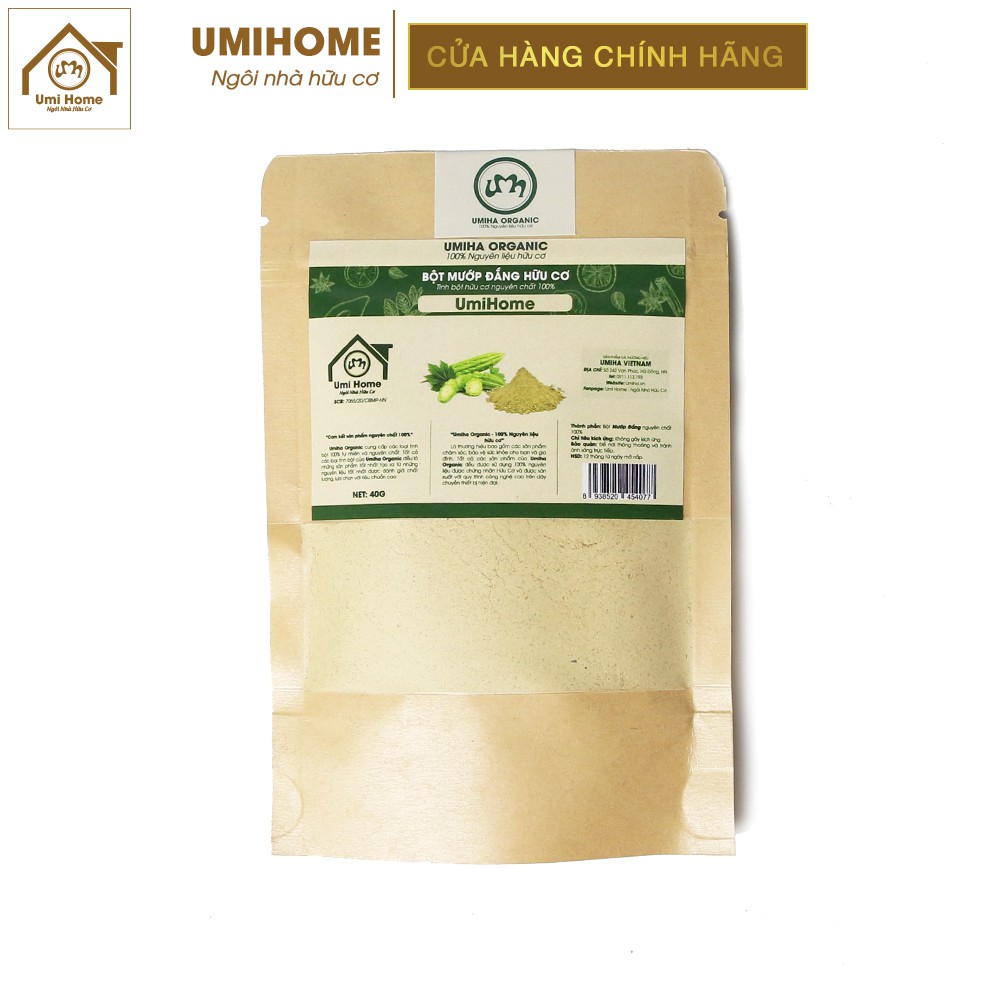 Bột Mướp Đắng đắp mặt nạ hữu cơ UMIHOME nguyên chất 40g | Bitter gourd powder 100% Organic