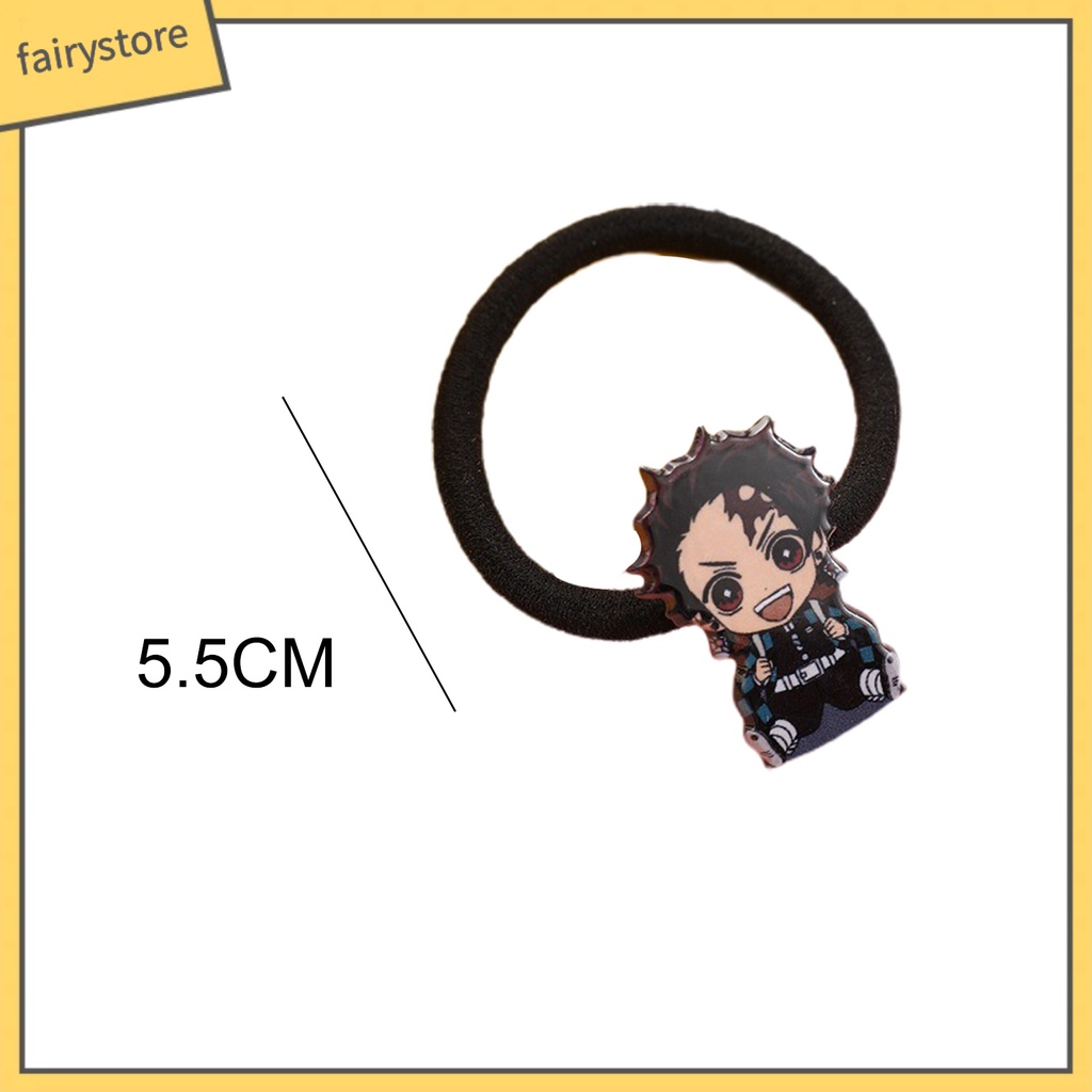 Dây Cột Tóc Bằng Vải Cotton In Họa Tiết Anime Demon Slayer Dễ Thương Cho Nữ