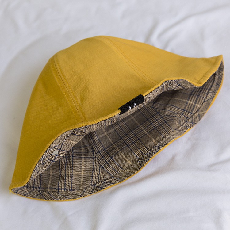 [Hàng Xịn, Giá Tốt] Mũ Nón Bucket Vành Ngắn Tai Bèo 2 Mặt Caro Trơn - Mã NV024