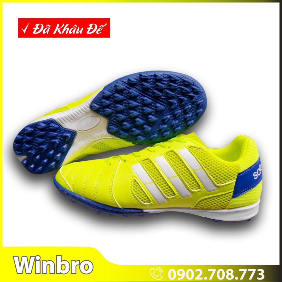Giày Đá Banh Winbro Sala Đế Sân Cỏ - Giày Đá Banh Siêu Bền Vàng Đế Xanh Dương 2021
