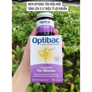 Men vi sinh Optibac tím UK chuẩn nội địa Anh hộp 30 viên và 90 viên mẫu mới