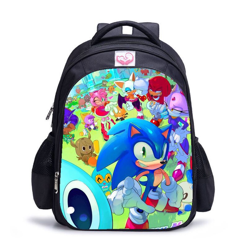 Sonic Student Schoolbag Large Capacity Kids Backpack Outdoor Travel Bag Gift
