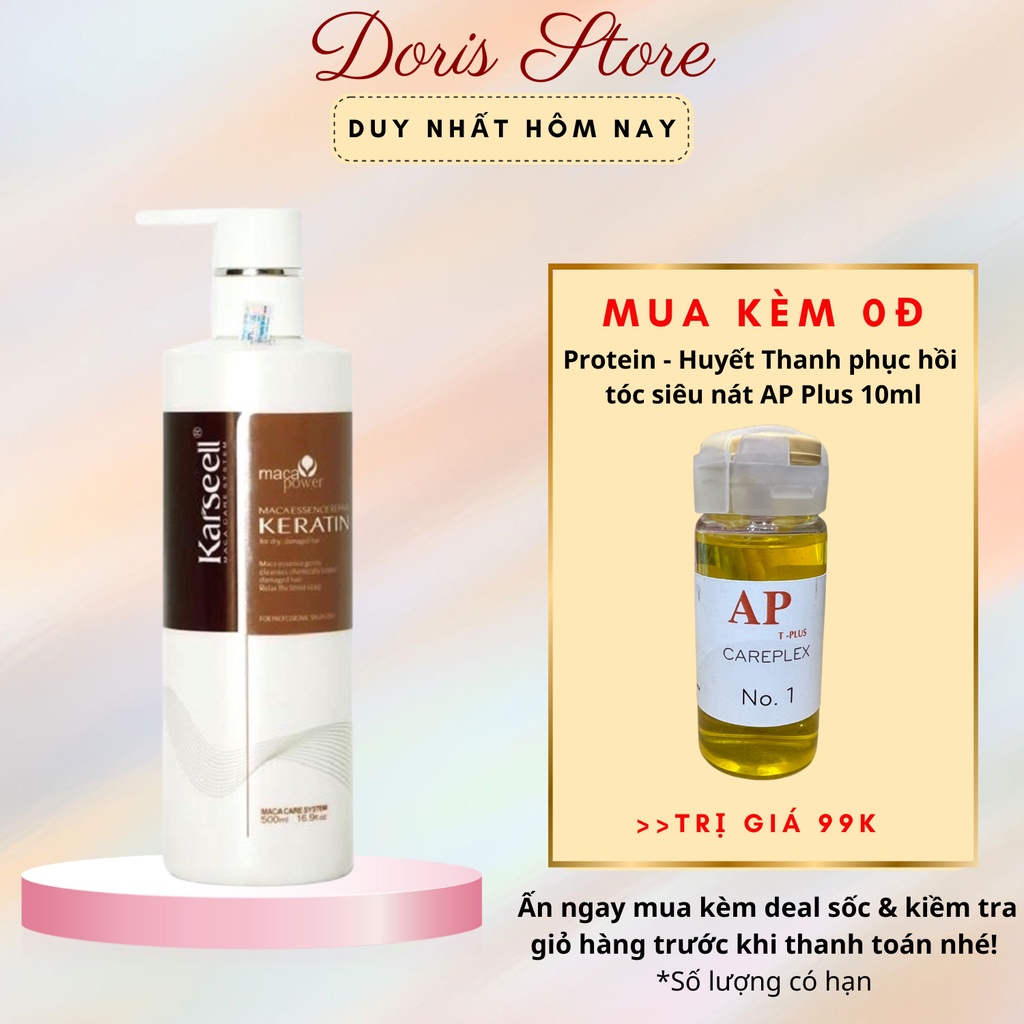 Kem ủ tóc keratin Karseell phục hồi tóc khô xơ hư tổn nặng do làm hóa chất 500ml | Dầu hấp ủ xả tóc keratin KARSEELL