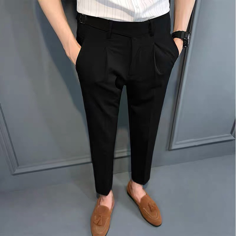 Quần Âu Nam Cạp Cao Hàn Quốc Sidetab, Mix 1 Đai Kiểu Mới,Quần Tây Nam Công Sở Cao Cấp Mẫu Mới, Phong Cách Lịch Lãm