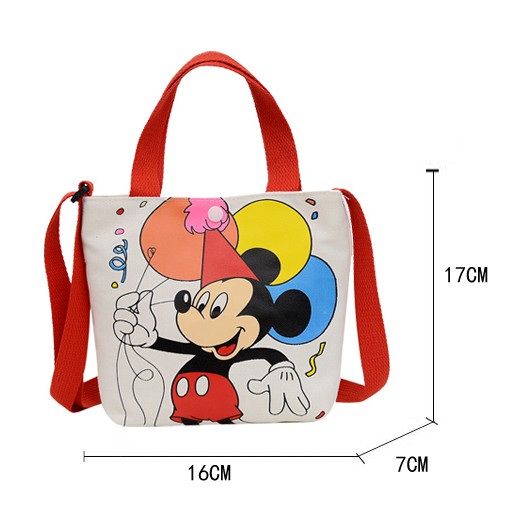 Túi tote vải đeo chéo dễ thương hình MICKEY, PLUTO, CHIP&amp;DALE phong cách Hàn Quốc cho bé gái TX22