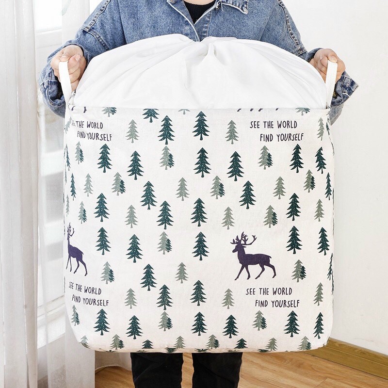 Giỏ đựng quần áo bằng vải cỡ lớn, túi đựng quần áo chăn màn có thể gấp gọn
