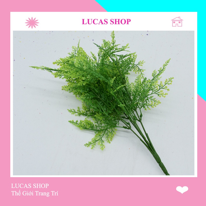 Lá Giả- Cụm Lá Dương Xỉ, Cắm Điểm 40cm 7 Nhánh Decor Lọ Hoa, Làm Hoa Handmade Chụp Ảnh